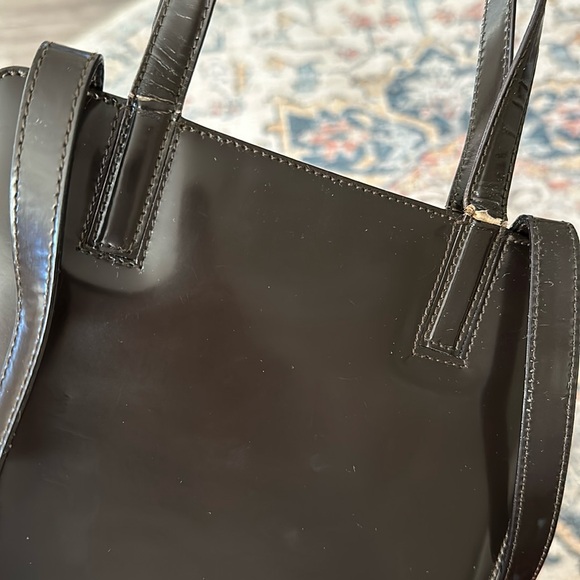 Authentic Salvatore Ferragamo Handbag Gancini Leather Brown Bag Vintage - Picture 15 of 16